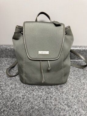 Vintage Coach Y2K Grey Neoprene/Leather Drawstring Backpack Shoulder Bag 6205